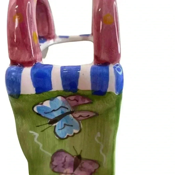 Small Porcelain Bag/Vase or Storage from BellaCasa by Ganz Butterflies - Picture 4 of 8